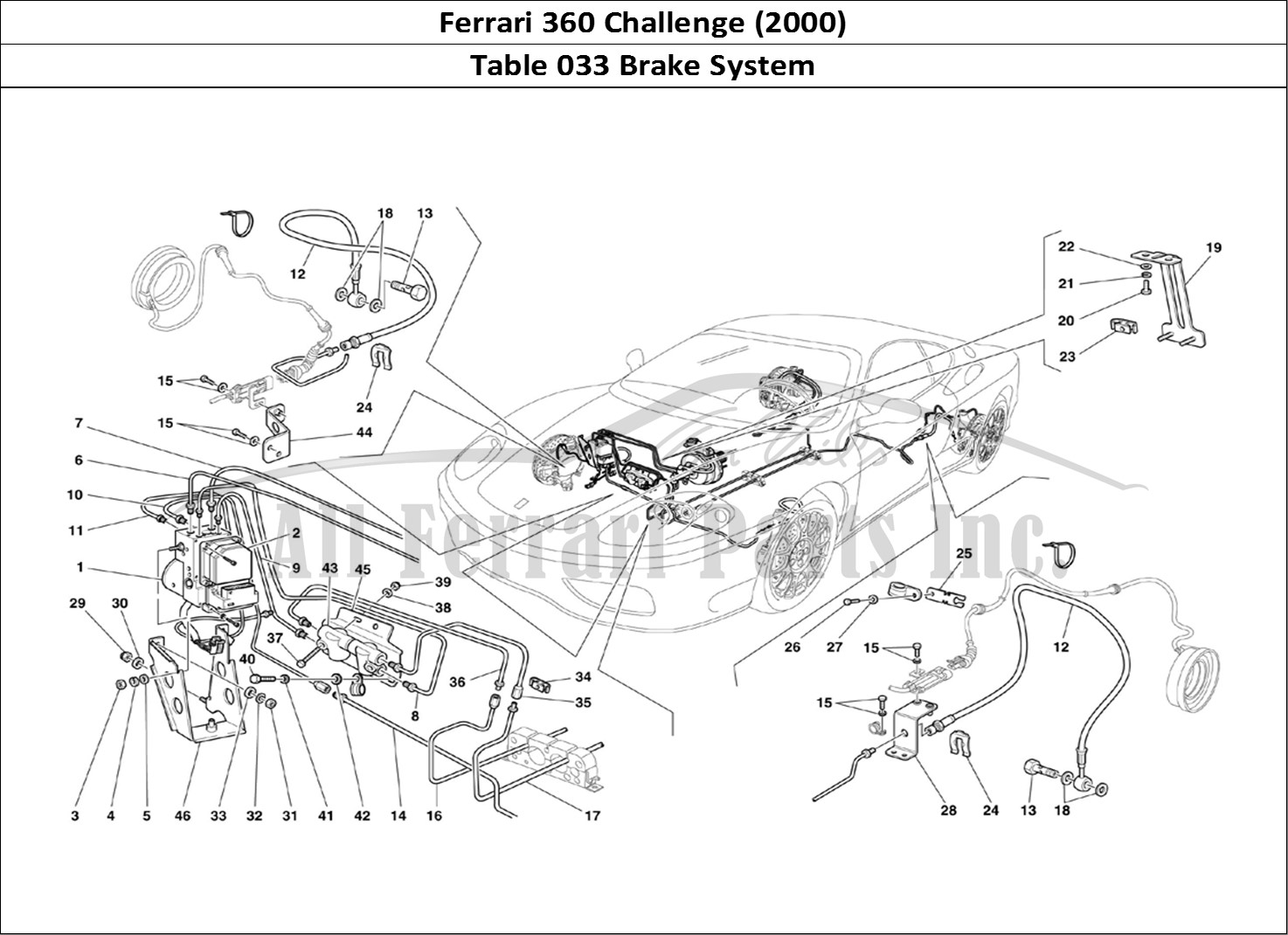 Ferrari Parts Ferrari 360 Challenge (2000) Page 033 Brake System
