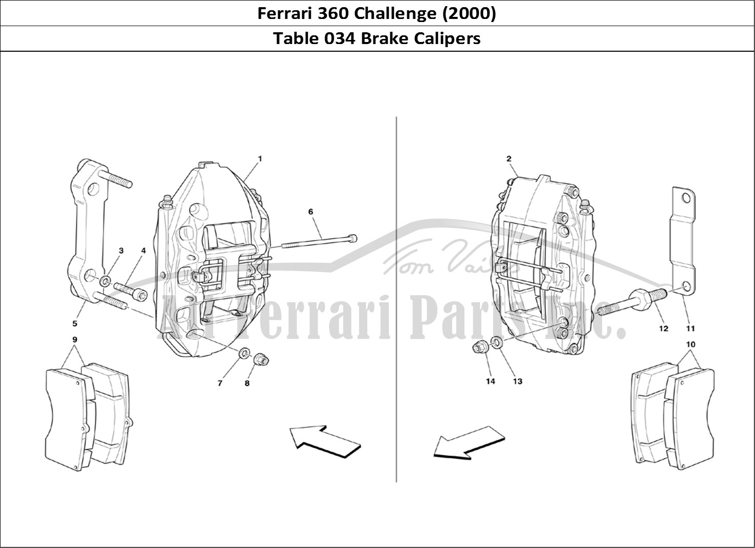 Ferrari Parts Ferrari 360 Challenge (2000) Page 034 Calipers for Front and Re