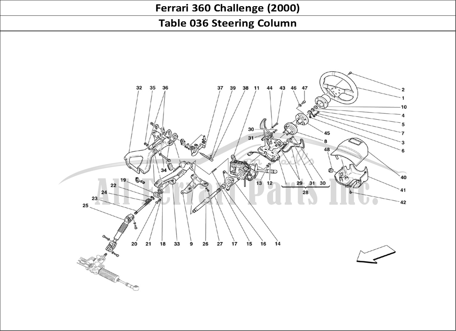 Ferrari Parts Ferrari 360 Challenge (2000) Page 036 Steering Column