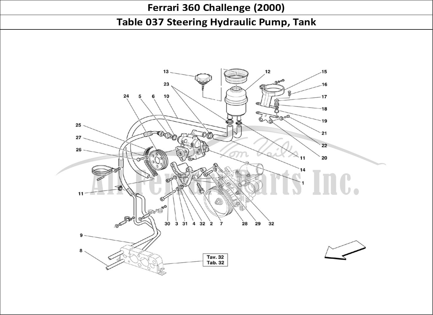 Ferrari Parts Ferrari 360 Challenge (2000) Page 037 Hydraulic Steering Pump a