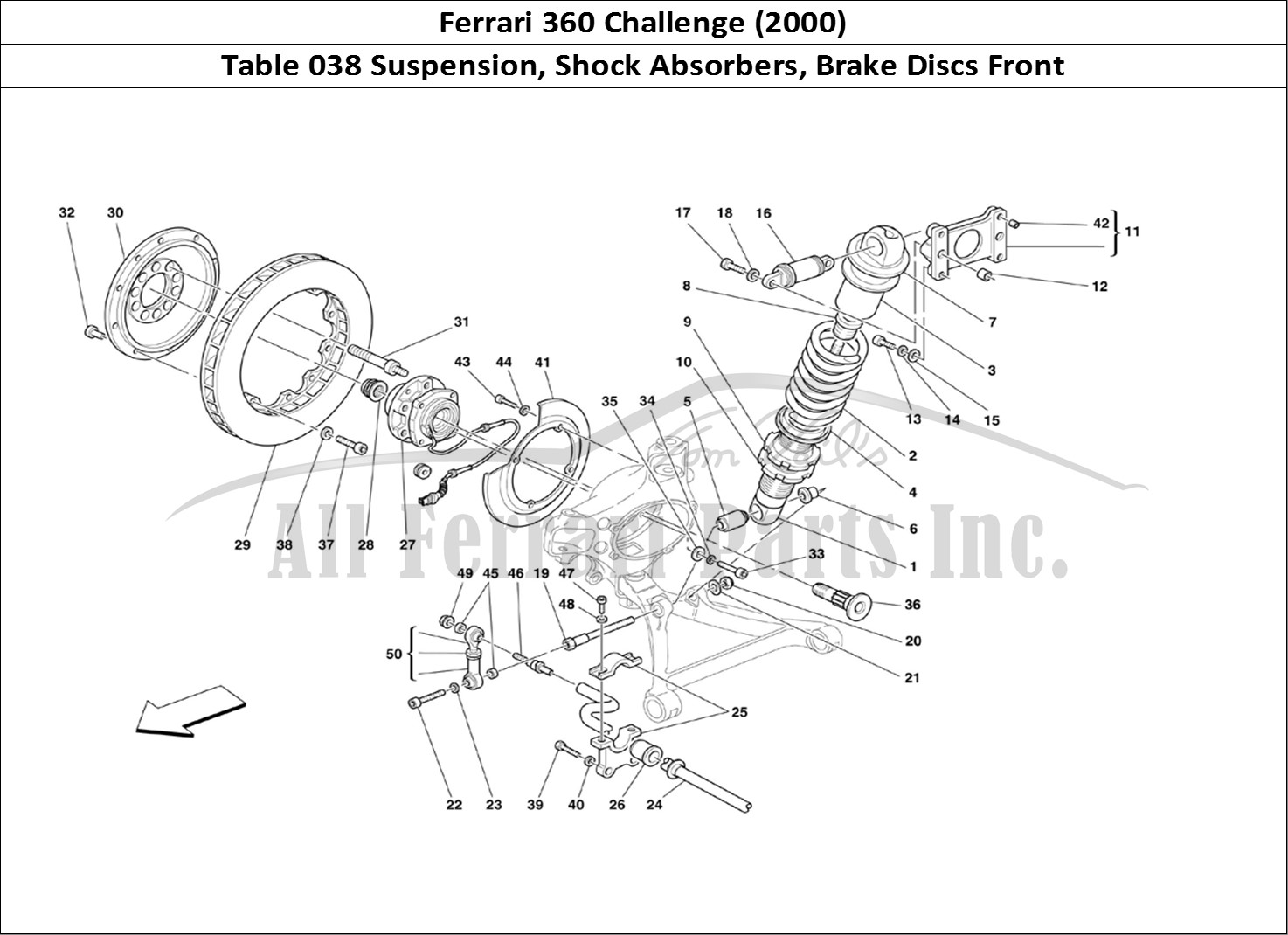Ferrari Parts Ferrari 360 Challenge (2000) Page 038 Front Suspension - Shock