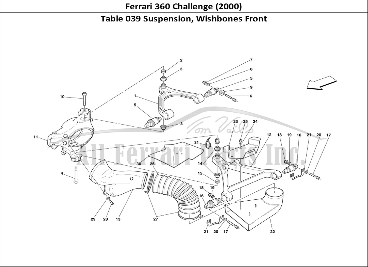 Ferrari Parts Ferrari 360 Challenge (2000) Page 039 Front Suspension - Wishbo