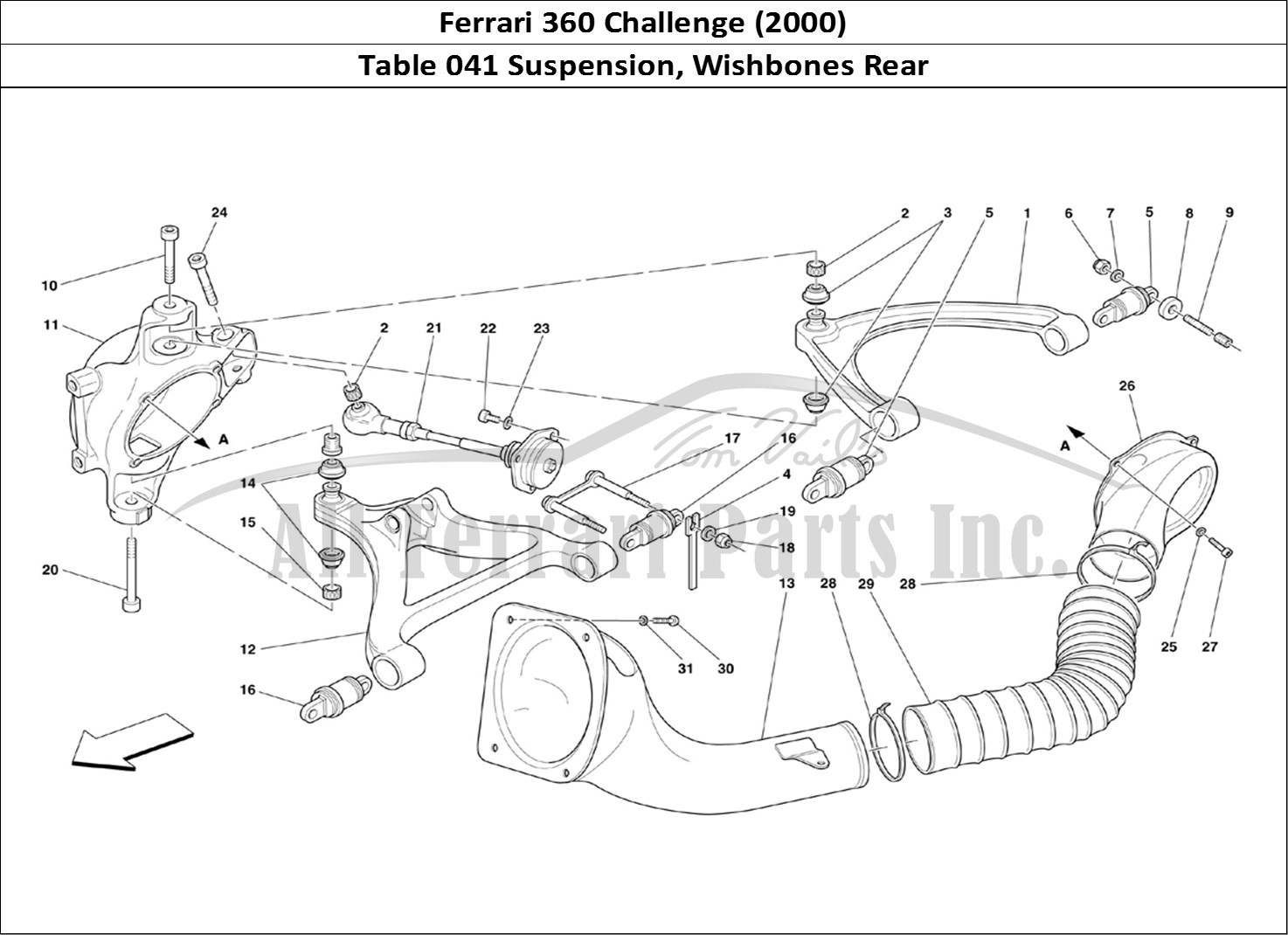 Ferrari Parts Ferrari 360 Challenge (2000) Page 041 Rear Suspension - Wishbon