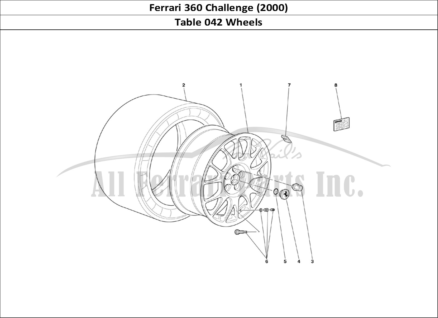 Ferrari Parts Ferrari 360 Challenge (2000) Page 042 Wheels