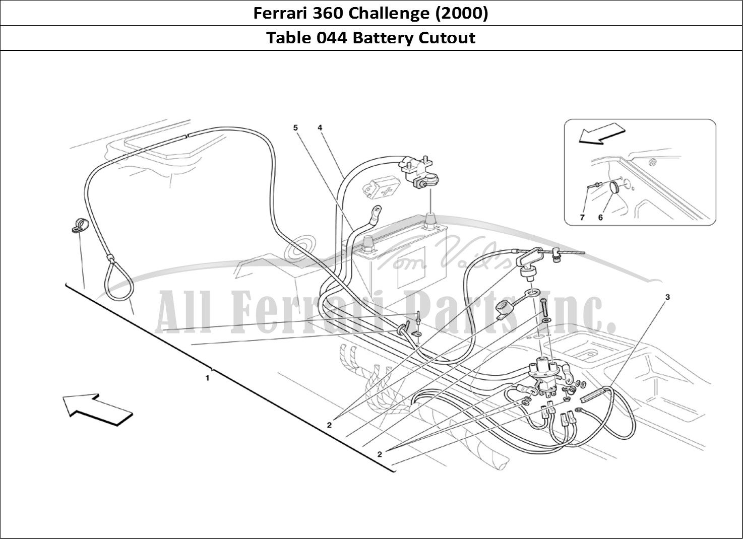 Ferrari Parts Ferrari 360 Challenge (2000) Page 044 Battery Cut-Out