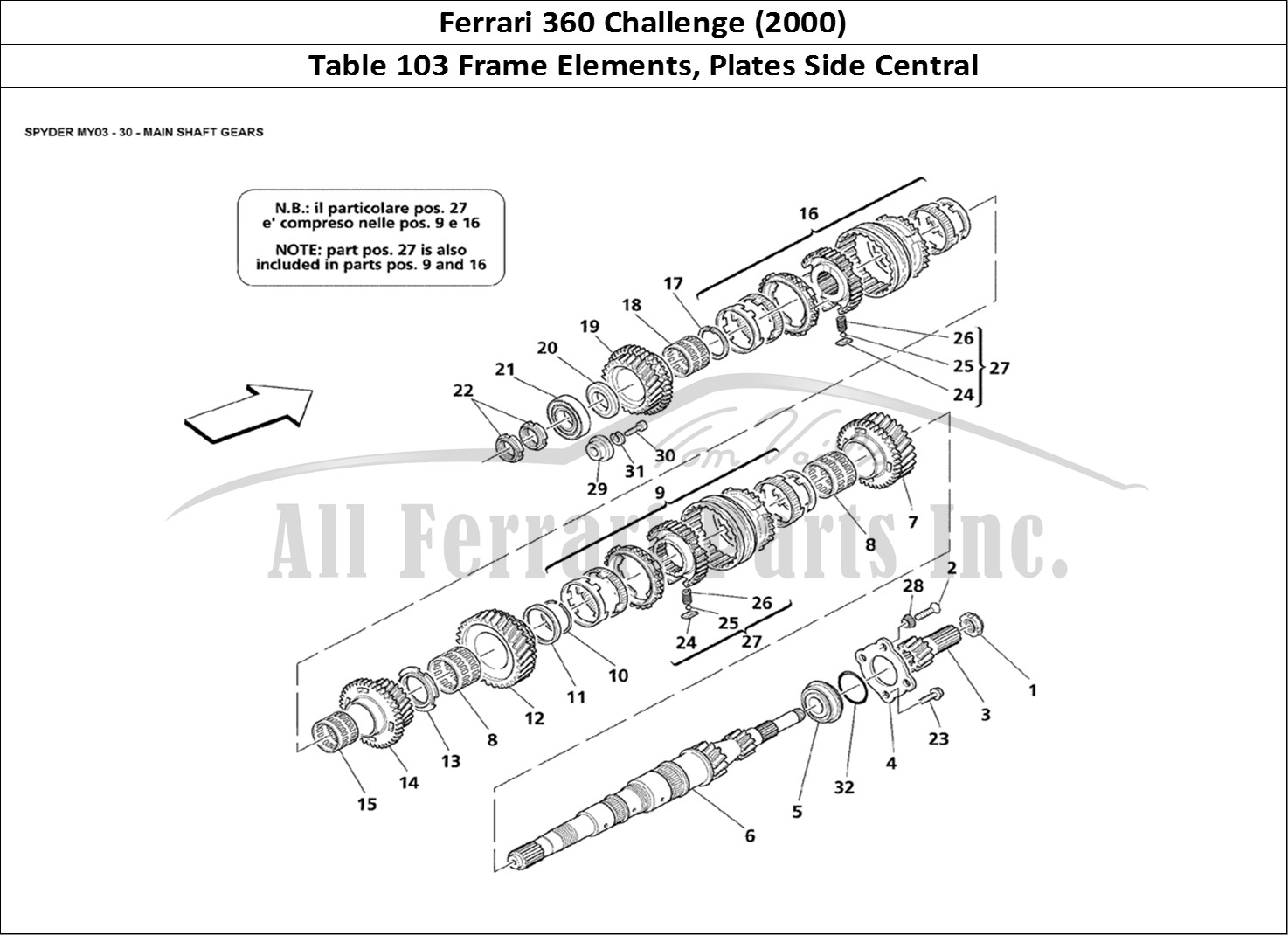 Ferrari Parts Ferrari 360 Challenge (2000) Page 103 Central Side Elements and