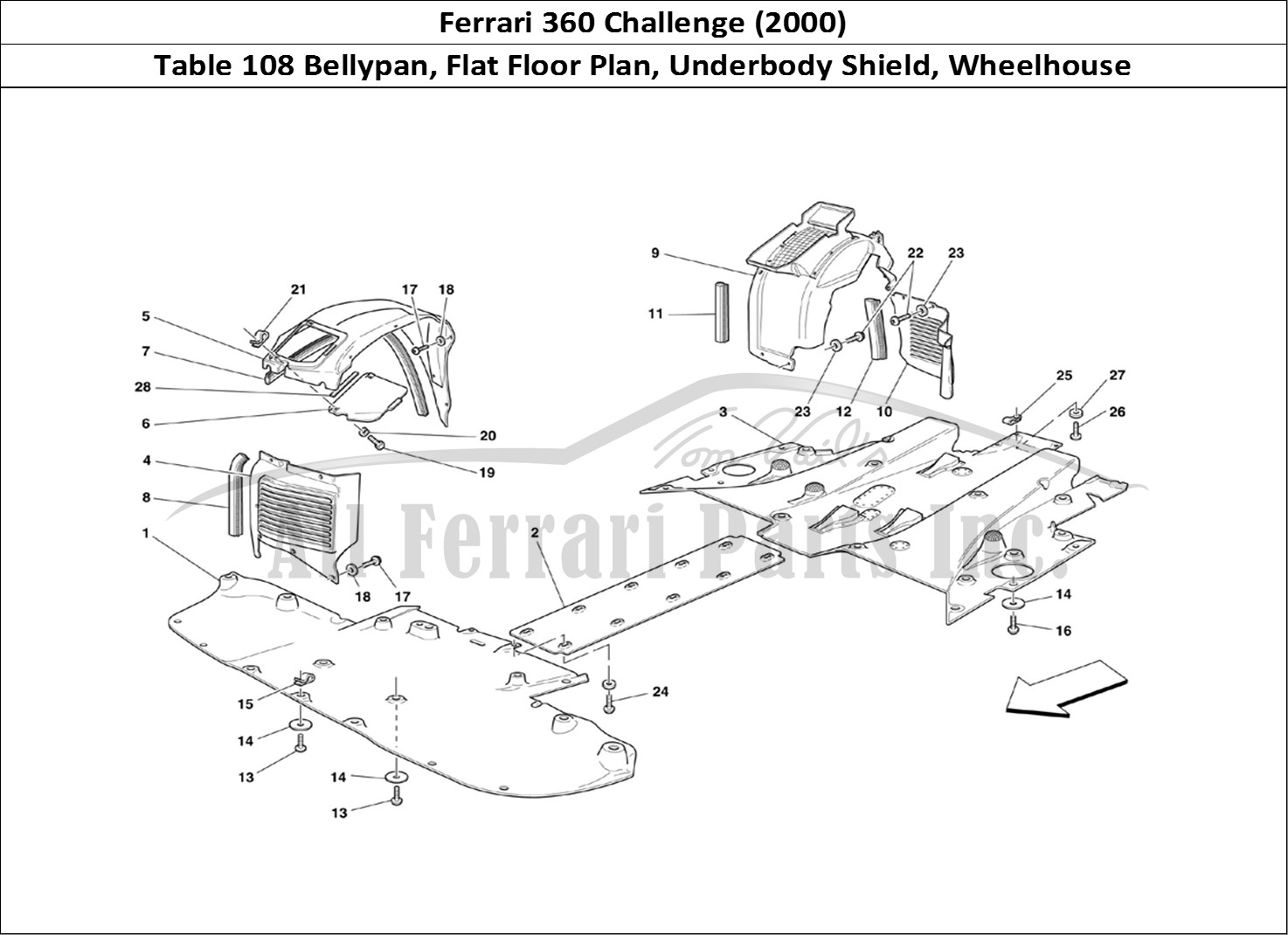 Ferrari Parts Ferrari 360 Challenge (2000) Page 108 Flat Floor Pan and Wheelh