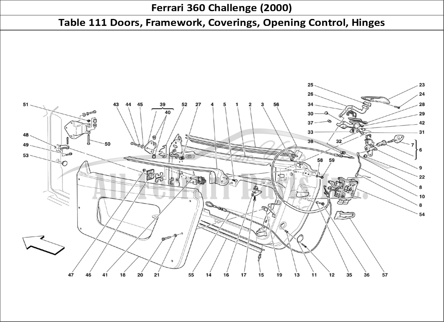 Ferrari Parts Ferrari 360 Challenge (2000) Page 111 Doors - Framework and Cov