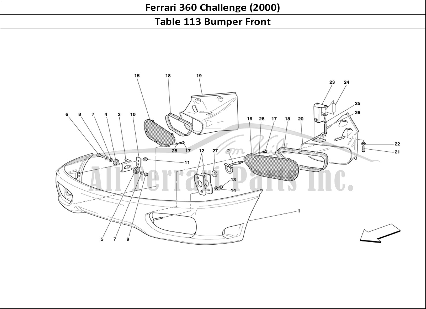 Ferrari Parts Ferrari 360 Challenge (2000) Page 113 Front Bumper