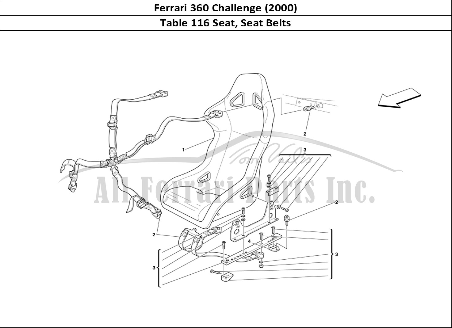 Ferrari Parts Ferrari 360 Challenge (2000) Page 116 Seat and Safety Belts