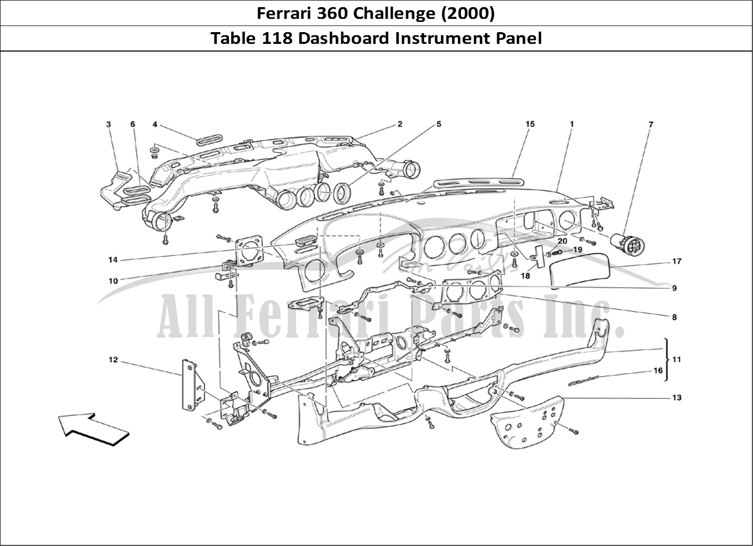 Ferrari Parts Ferrari 360 Challenge (2000) Page 118 Dashboard