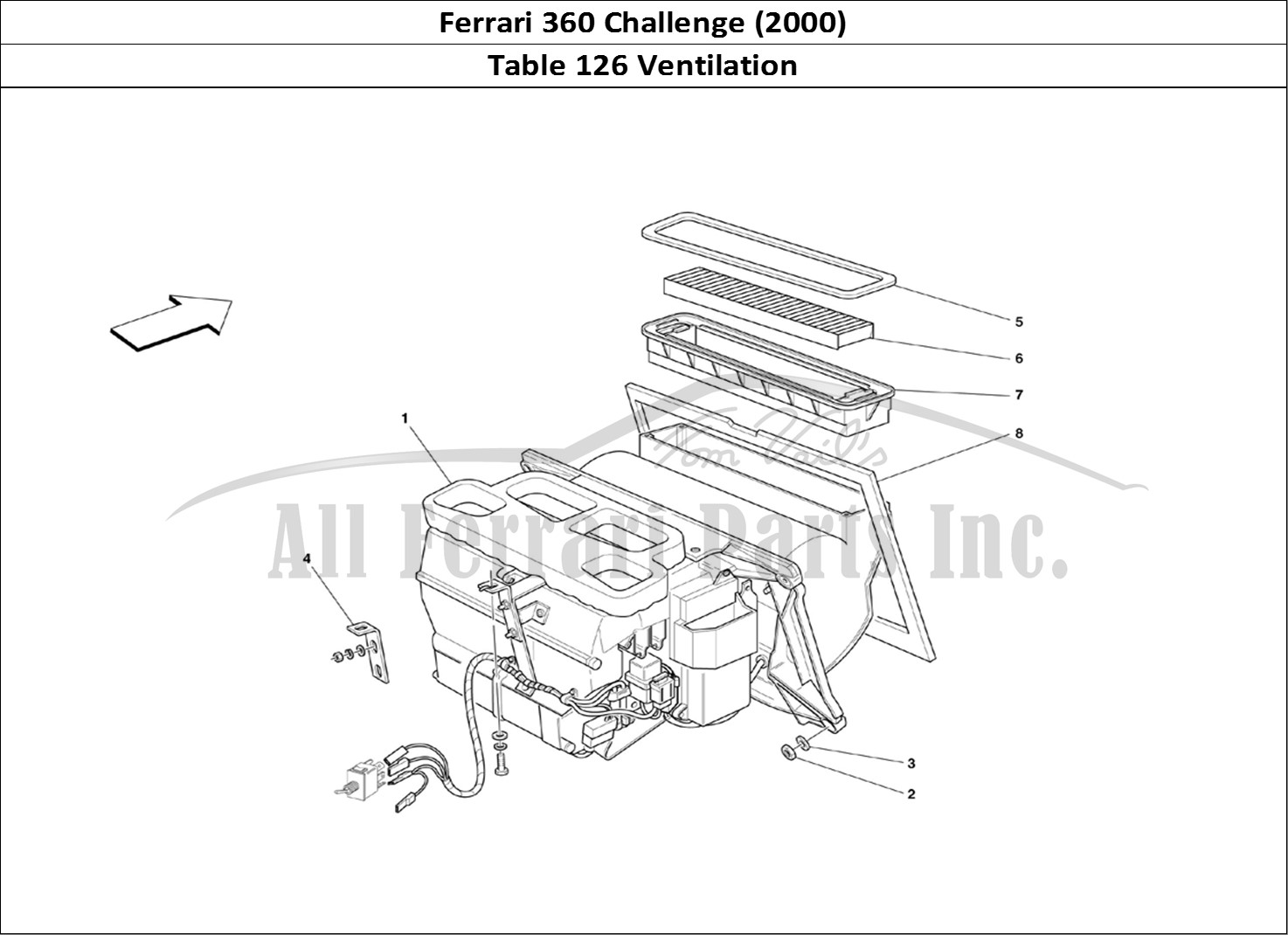 Ferrari Parts Ferrari 360 Challenge (2000) Page 126 Ventilation Unit