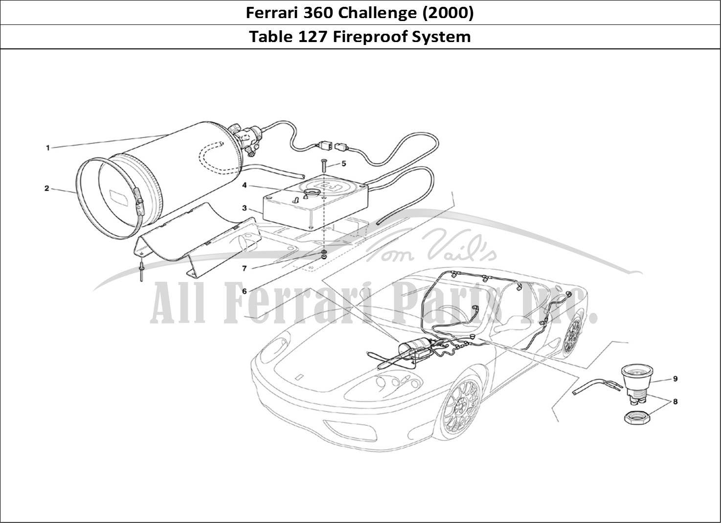 Ferrari Parts Ferrari 360 Challenge (2000) Page 127 Fire-Proof System