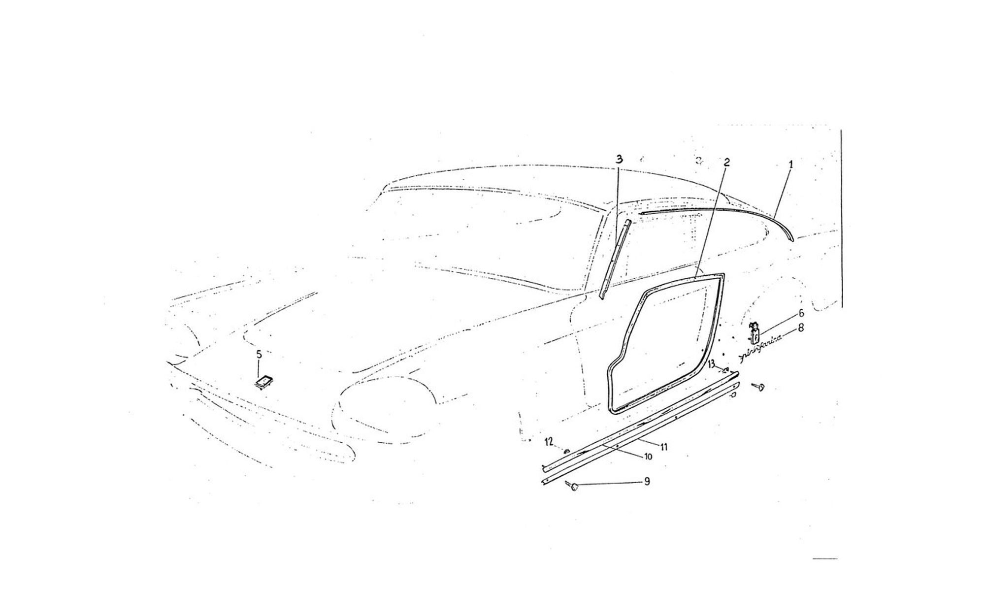Ferrari Parts Ferrari 330 GT 2+2 (Coachwork) Page 001 Inner Frames (edition 2)