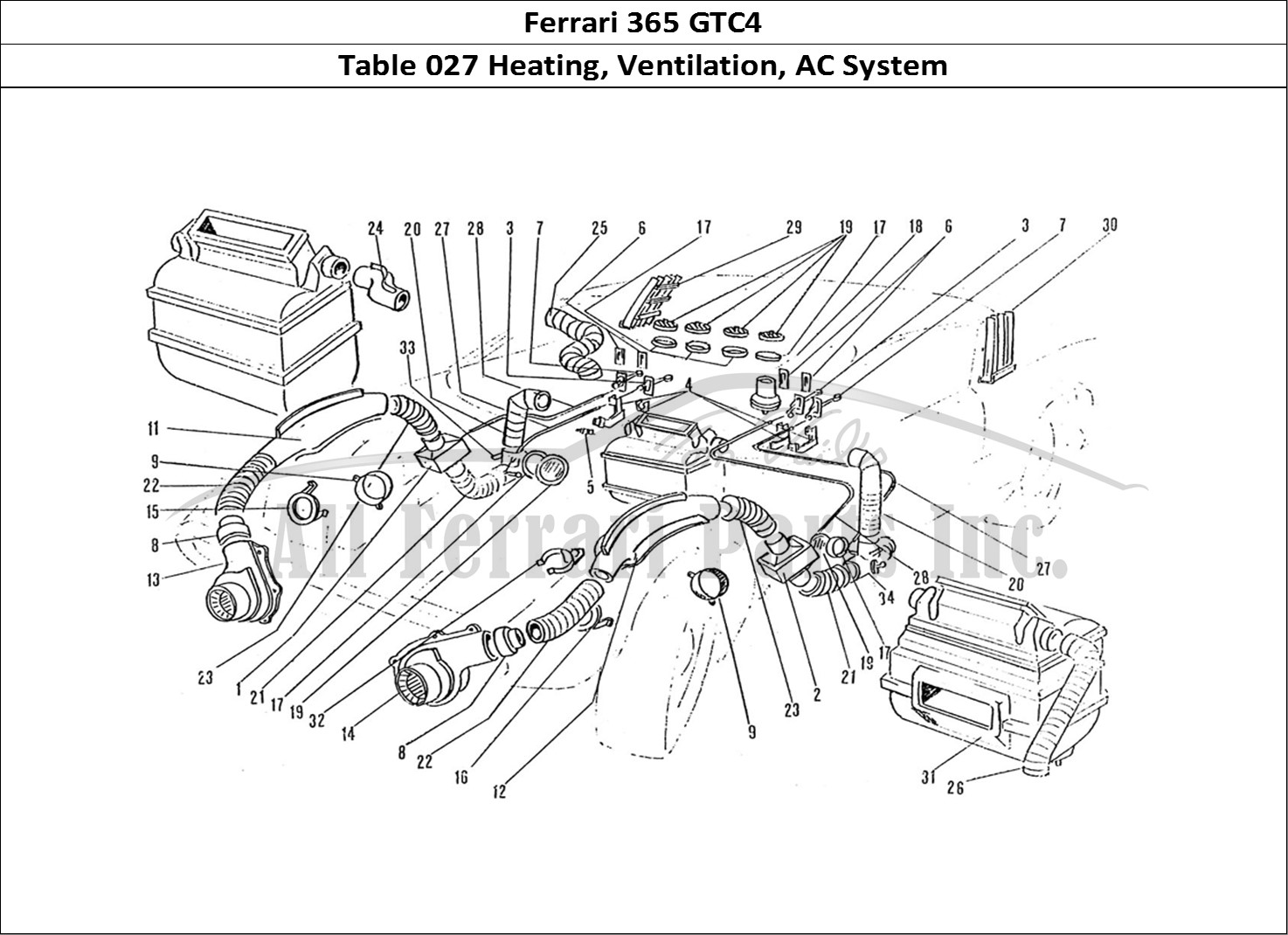 Ferrari Parts Ferrari 365 GTC4 (Coachwork) Page 027 Heaters & Blowers