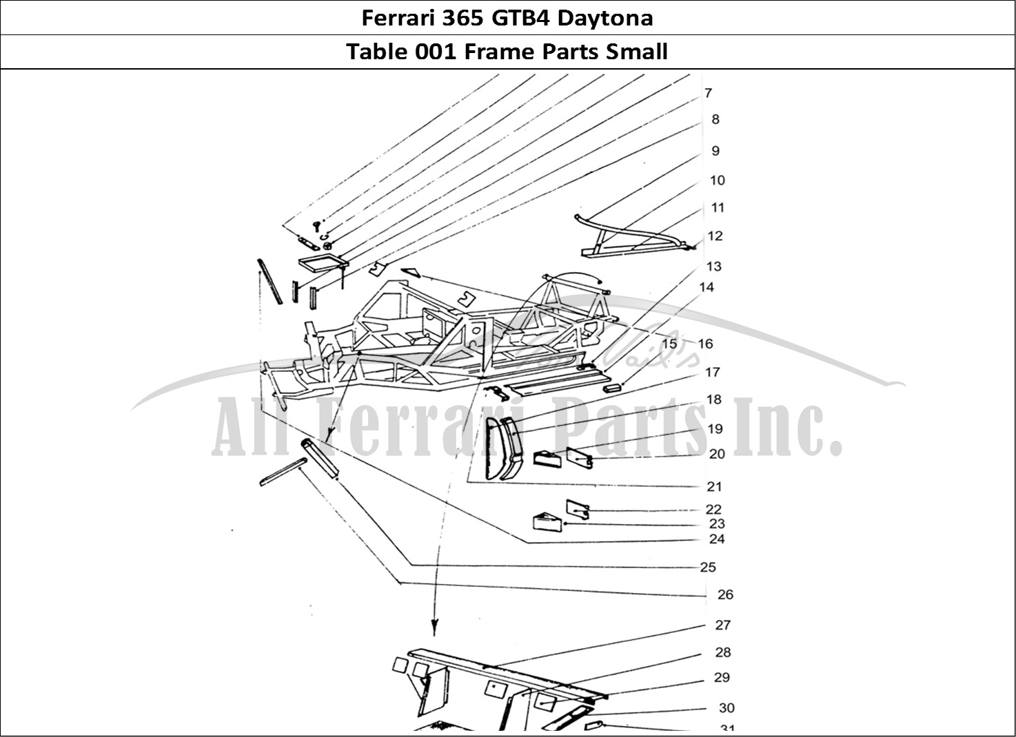Ferrari Parts Ferrari 365 GTB4 Daytona (Coachwork) Page 001 Inner panels