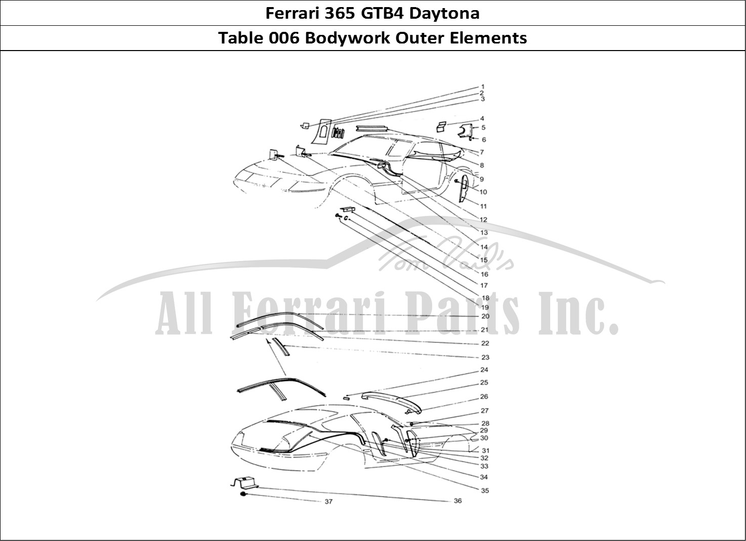 Ferrari Parts Ferrari 365 GTB4 Daytona (Coachwork) Page 006 Sheilds & Coverings