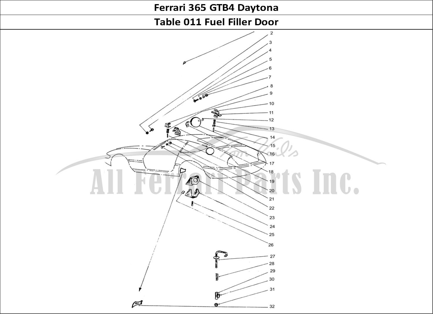 Ferrari Parts Ferrari 365 GTB4 Daytona (Coachwork) Page 011 Fuel filler cap