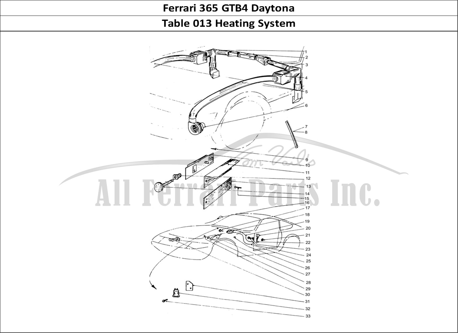 Ferrari Parts Ferrari 365 GTB4 Daytona (Coachwork) Page 013 Heater matrix & motors