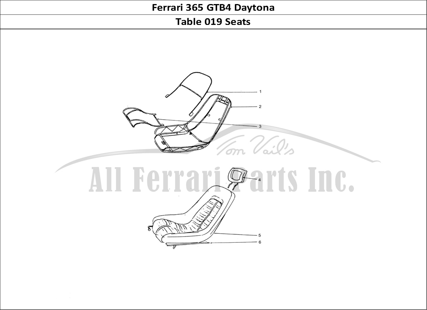 Ferrari Parts Ferrari 365 GTB4 Daytona (Coachwork) Page 019 Front Seats