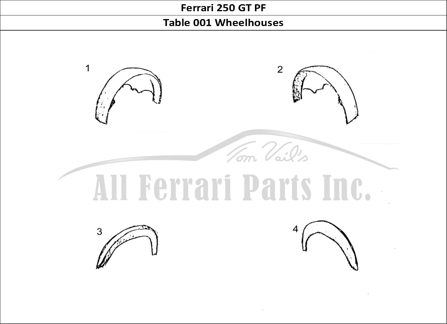 Ferrari Parts Ferrari 250 GT (Coachwork) Page 001 Wheel Arches