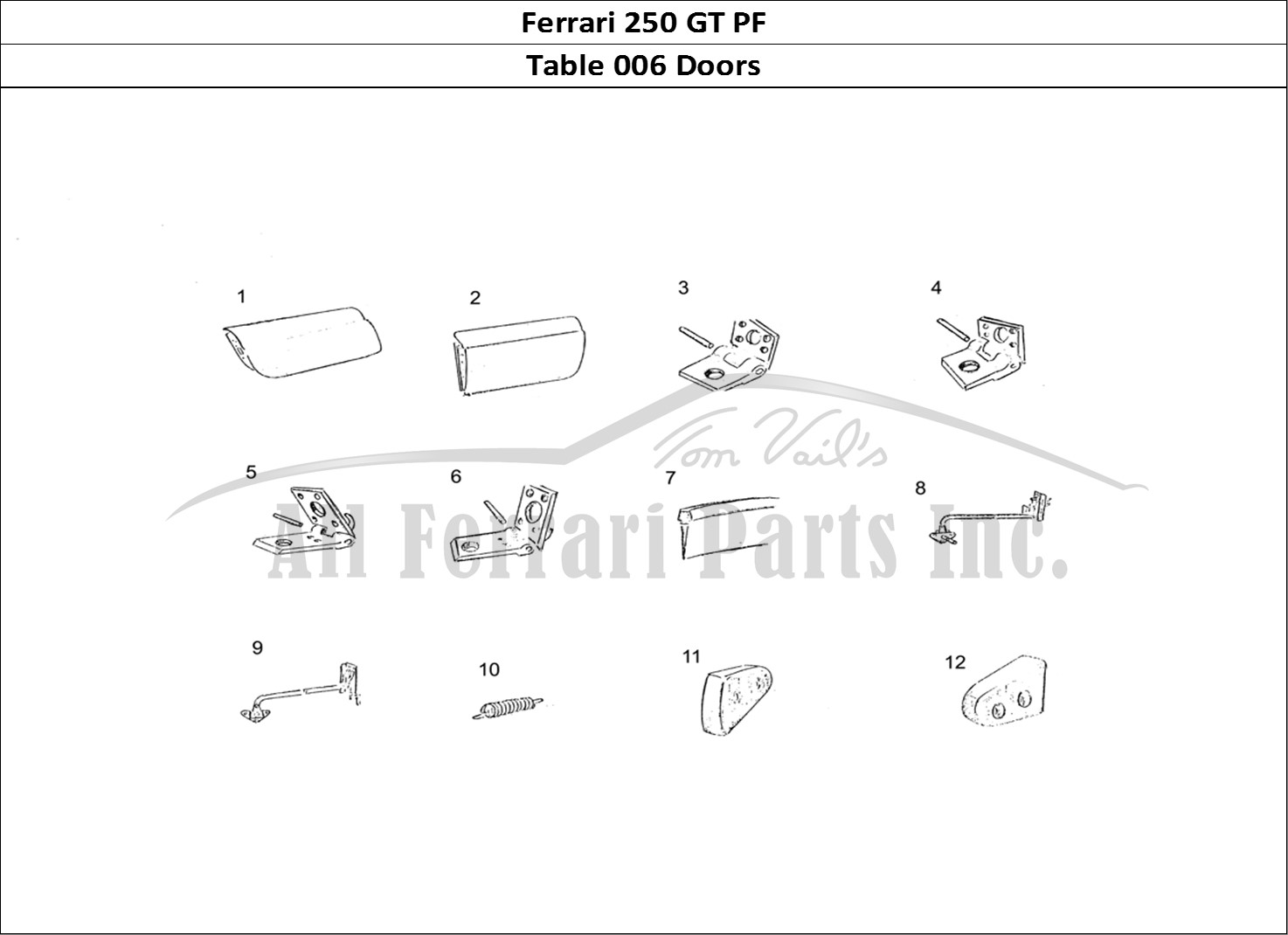 Ferrari Parts Ferrari 250 GT (Coachwork) Page 006 Door