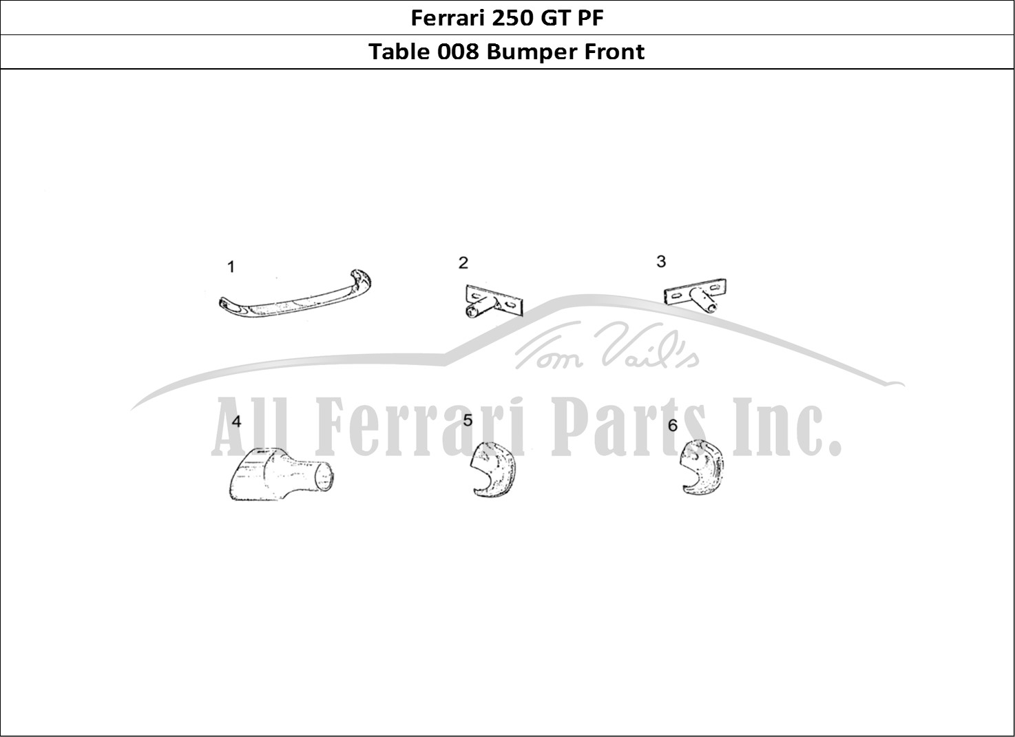 Ferrari Parts Ferrari 250 GT (Coachwork) Page 008 Bumper Front