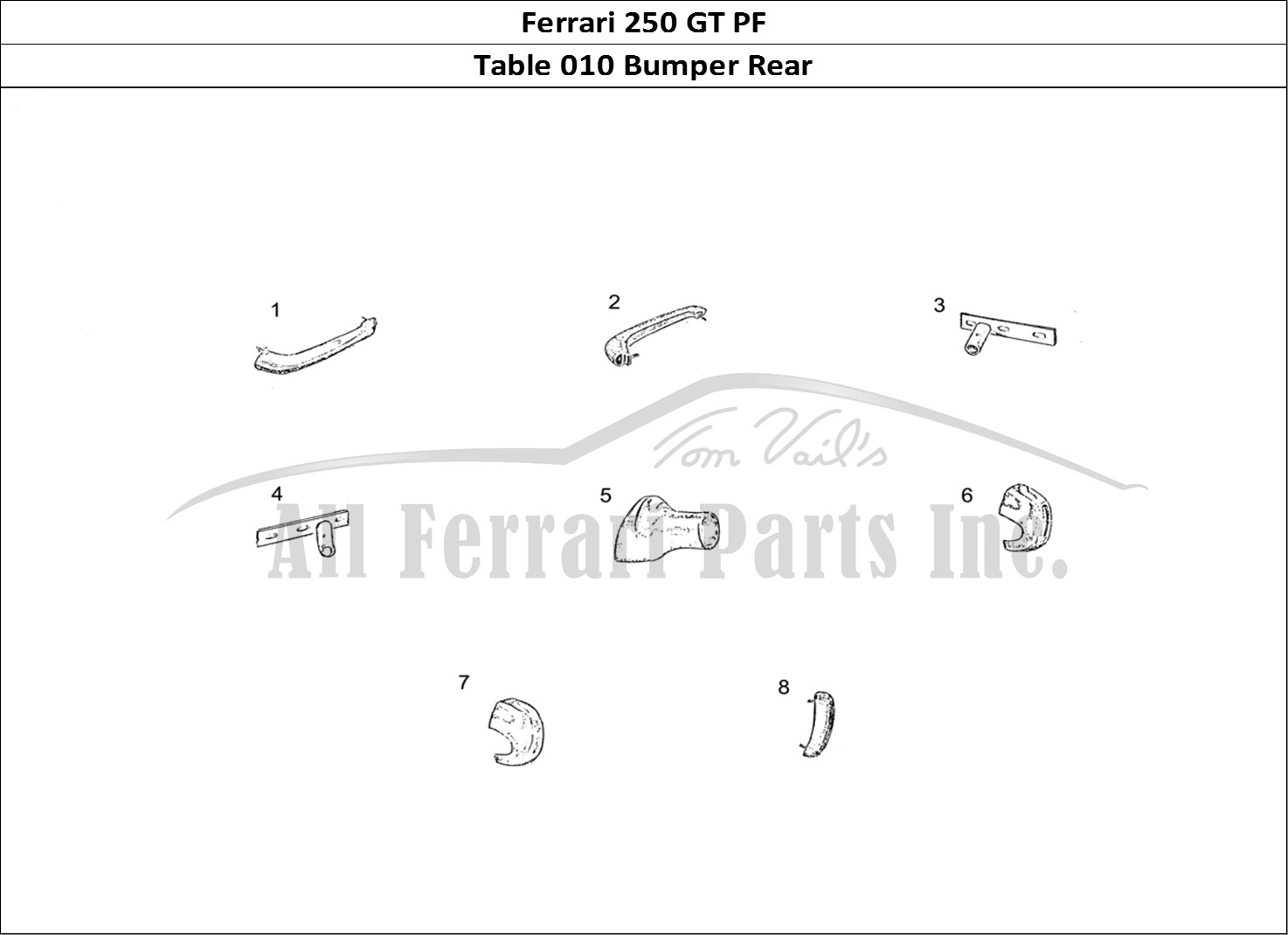 Ferrari Parts Ferrari 250 GT (Coachwork) Page 010 Bumper Rear