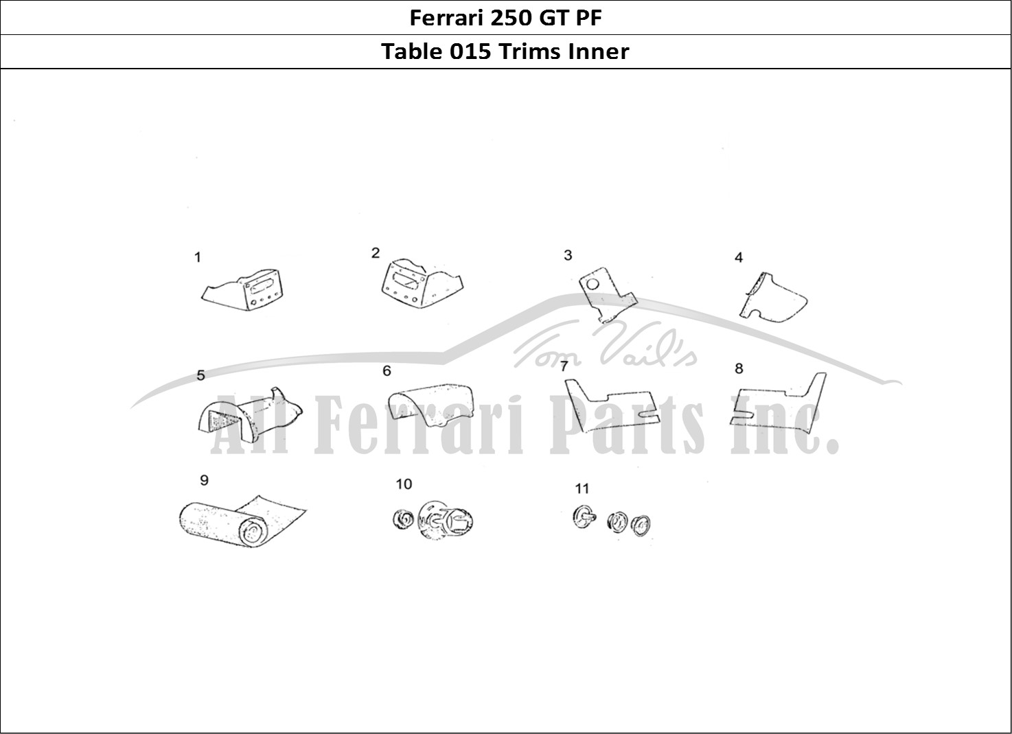 Ferrari Parts Ferrari 250 GT (Coachwork) Page 015 Inner Trims