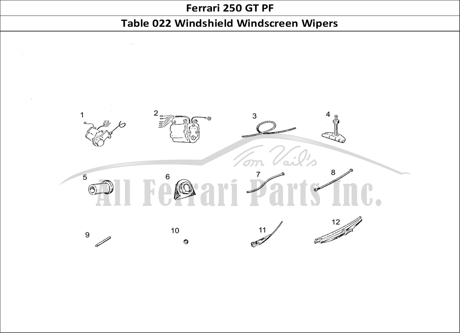 Ferrari Parts Ferrari 250 GT (Coachwork) Page 022 Wipers