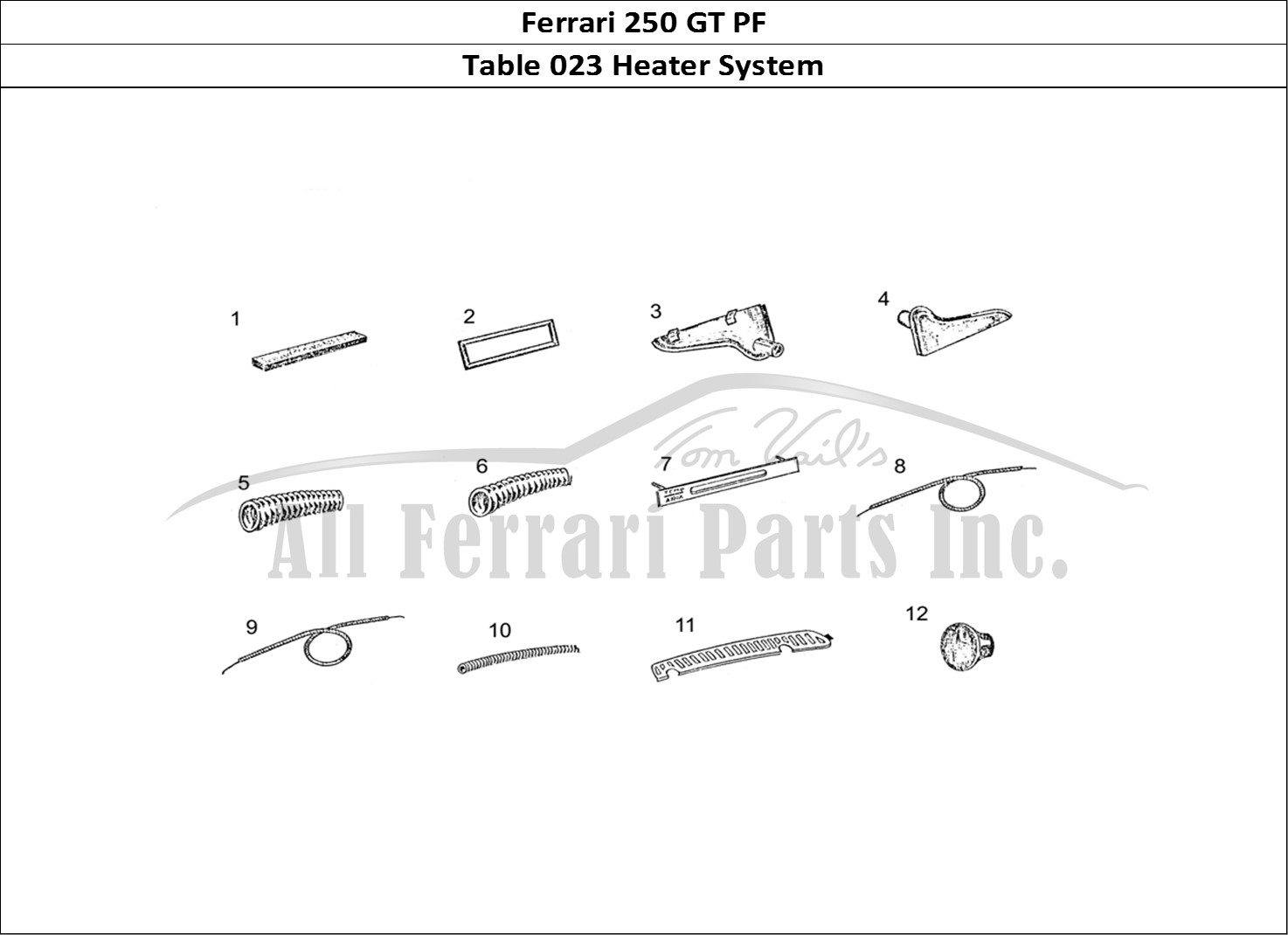 Ferrari Parts Ferrari 250 GT (Coachwork) Page 023 Heater System