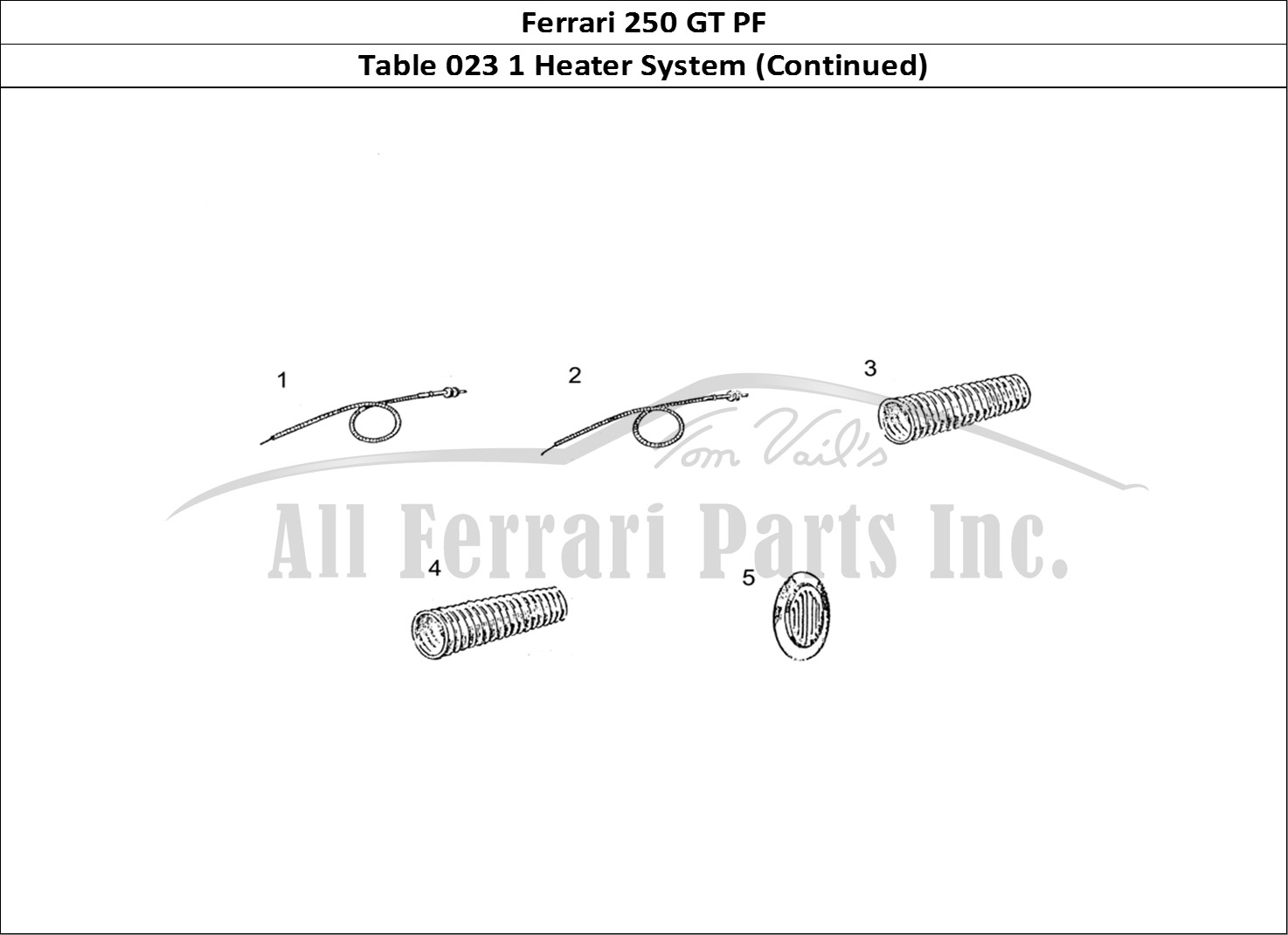Ferrari Parts Ferrari 250 GT (Coachwork) Page 023 Heater System (continued)