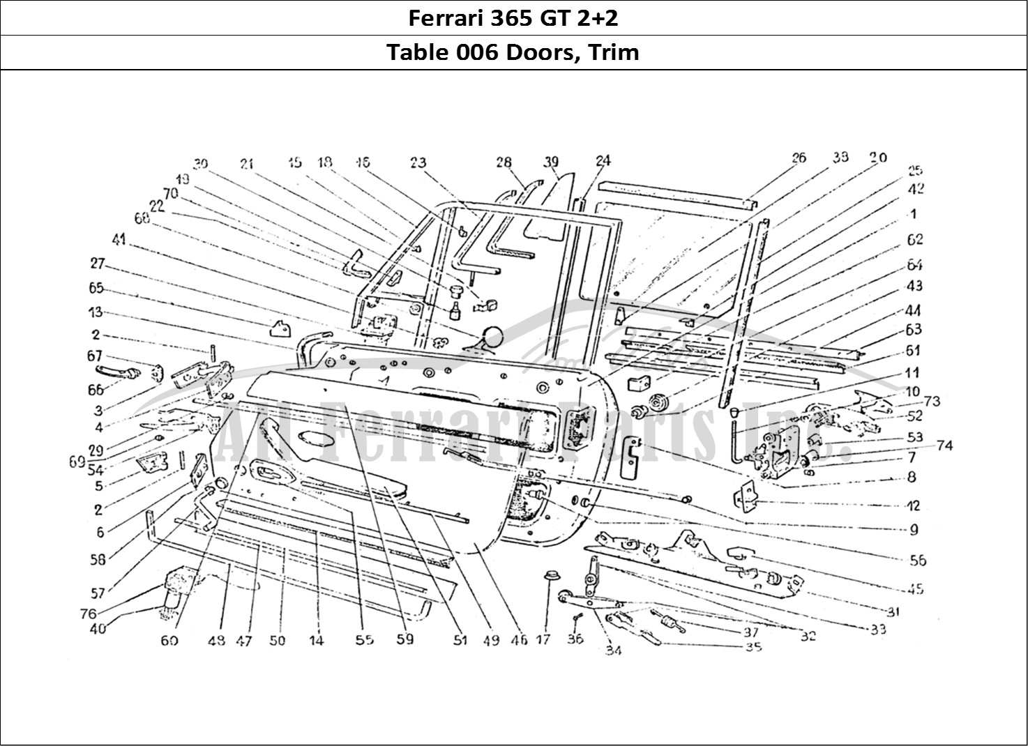 Ferrari Parts Ferrari 365 GT 2+2 (Coachwork) Page 006 Doors & Trim