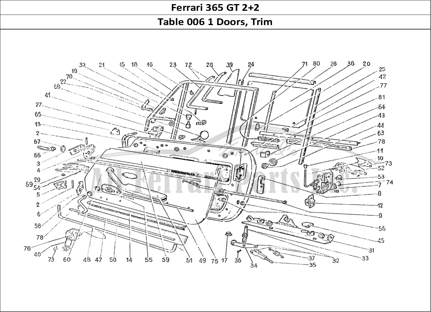 Ferrari Parts Ferrari 365 GT 2+2 (Coachwork) Page 006 Doors & Trim
