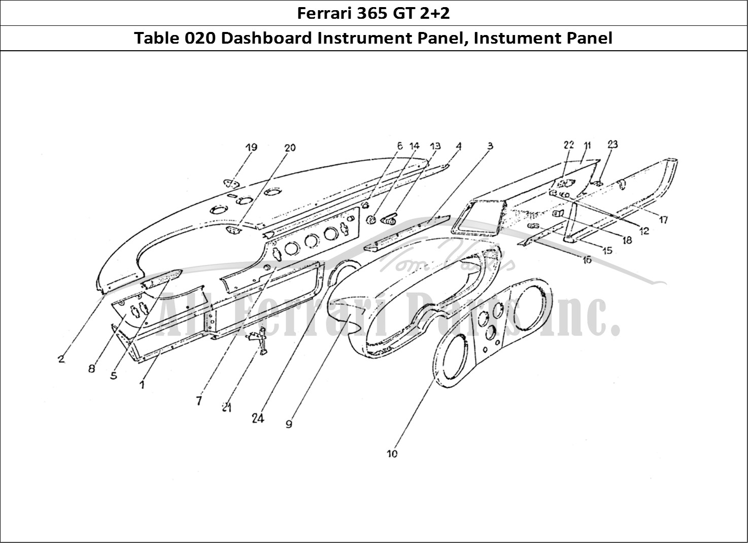 Ferrari Parts Ferrari 365 GT 2+2 (Coachwork) Page 020 Dash board