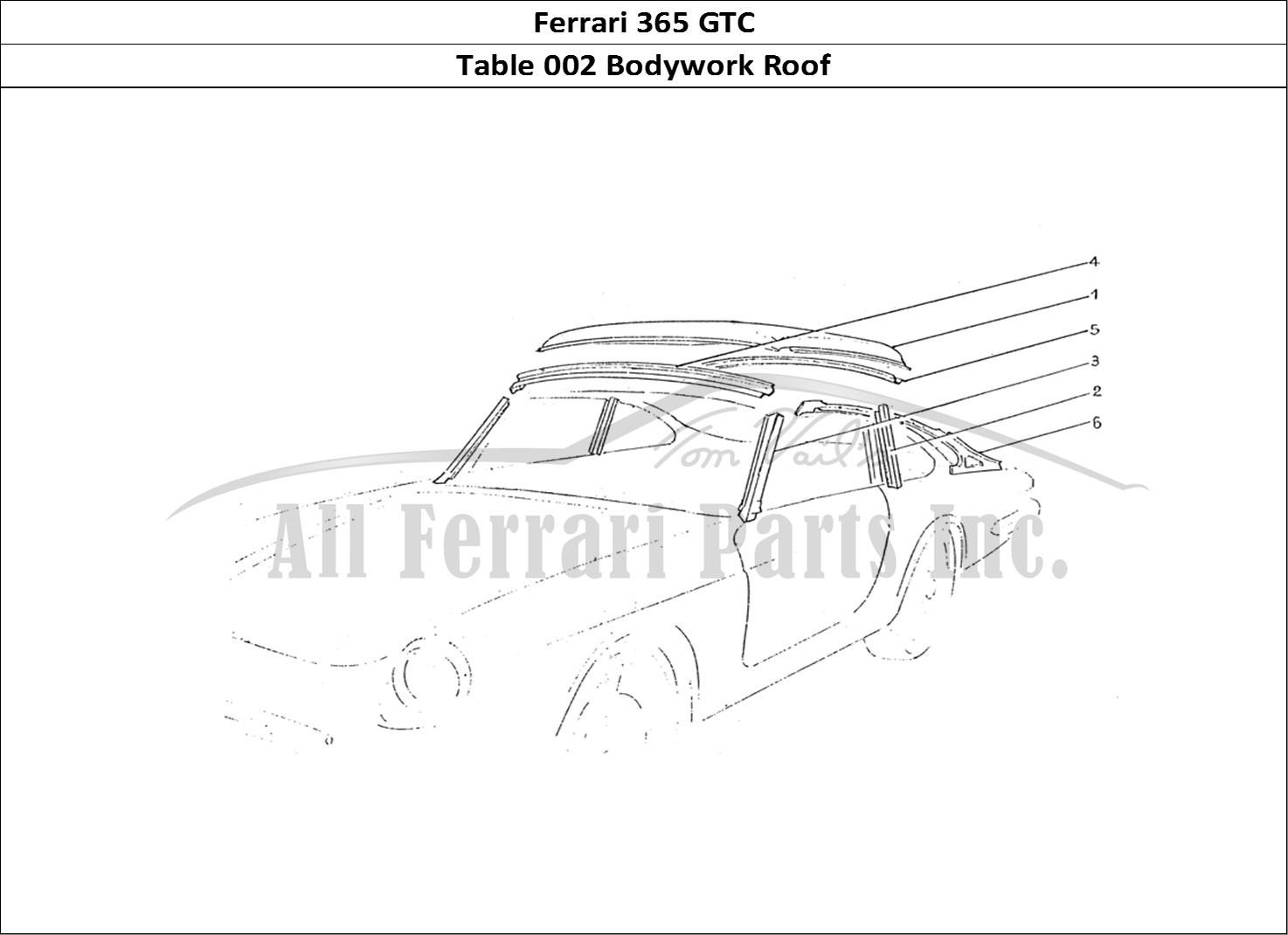 Ferrari Parts Ferrari 330 GTC (Coachwork) Page 002 Inner Frame panels Rivest