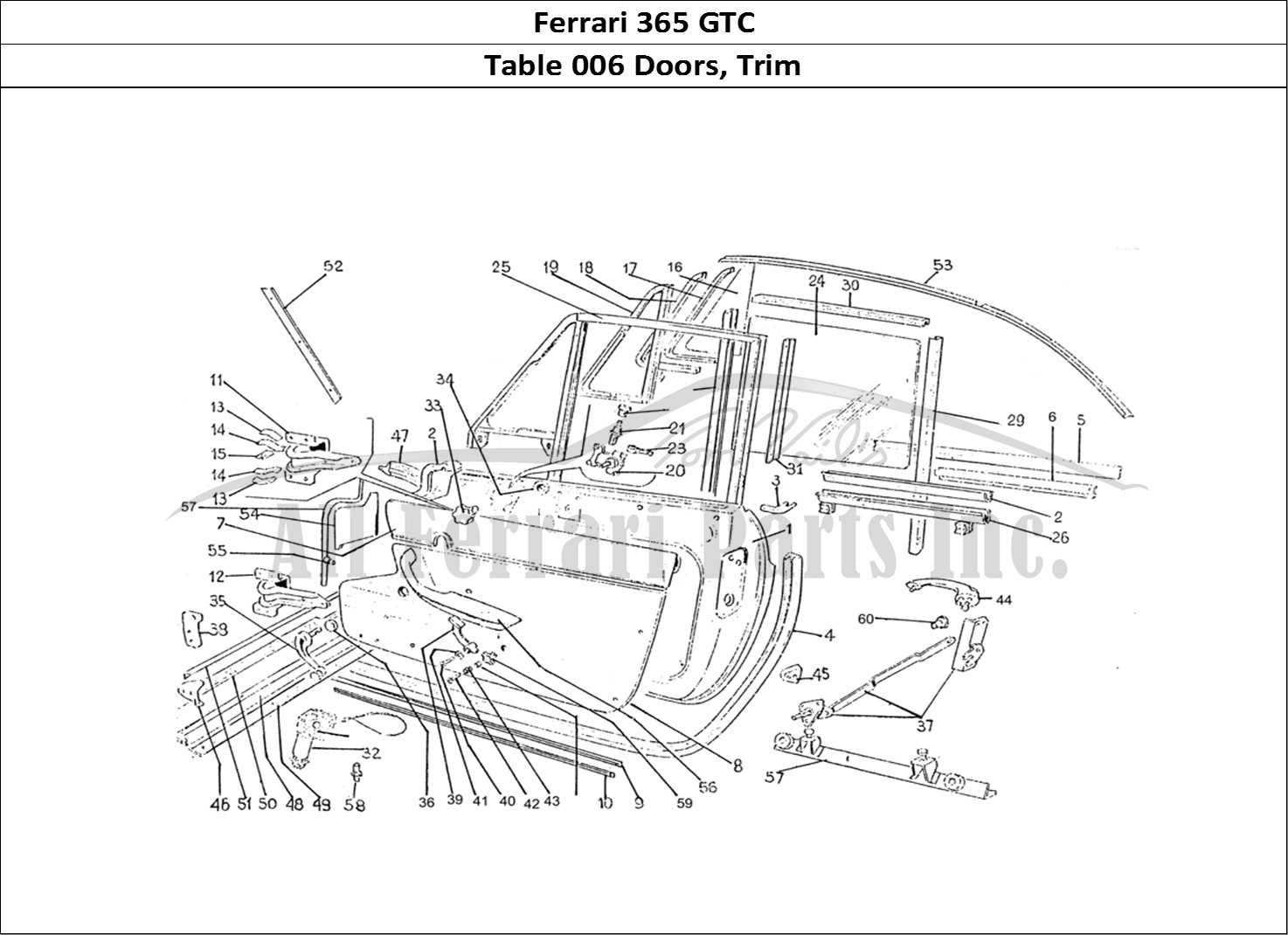 Ferrari Parts Ferrari 330 GTC (Coachwork) Page 006 Doors & Trim (Edizione 1,