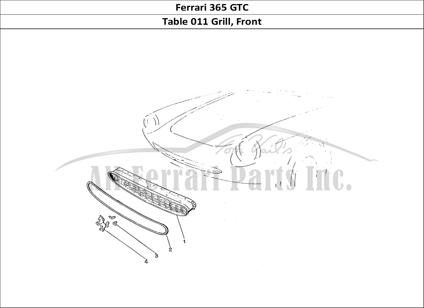 Ferrari Parts Ferrari 330 GTC (Coachwork) Page 011 Front grill