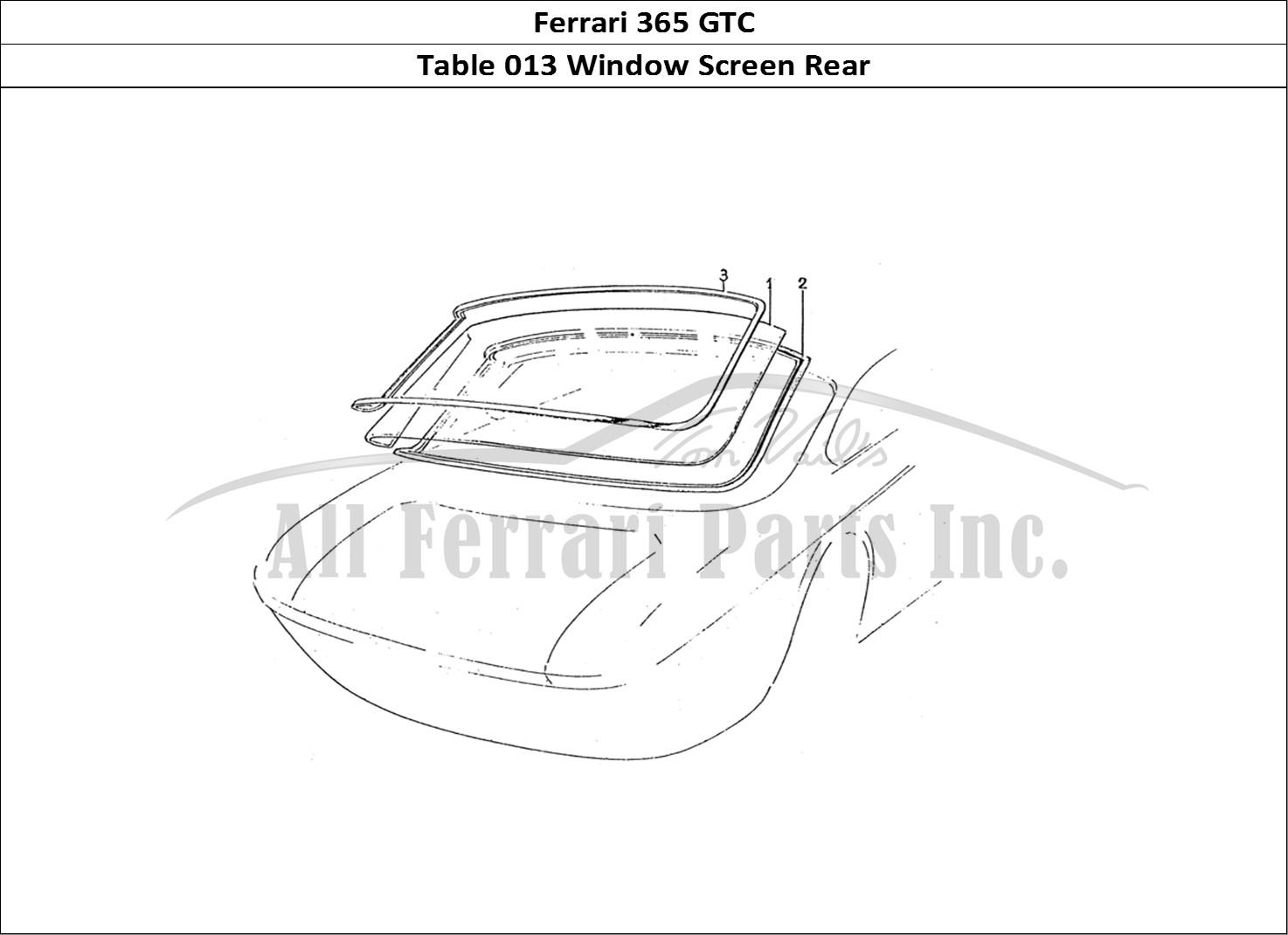 Ferrari Parts Ferrari 330 GTC (Coachwork) Page 013 Rear screen