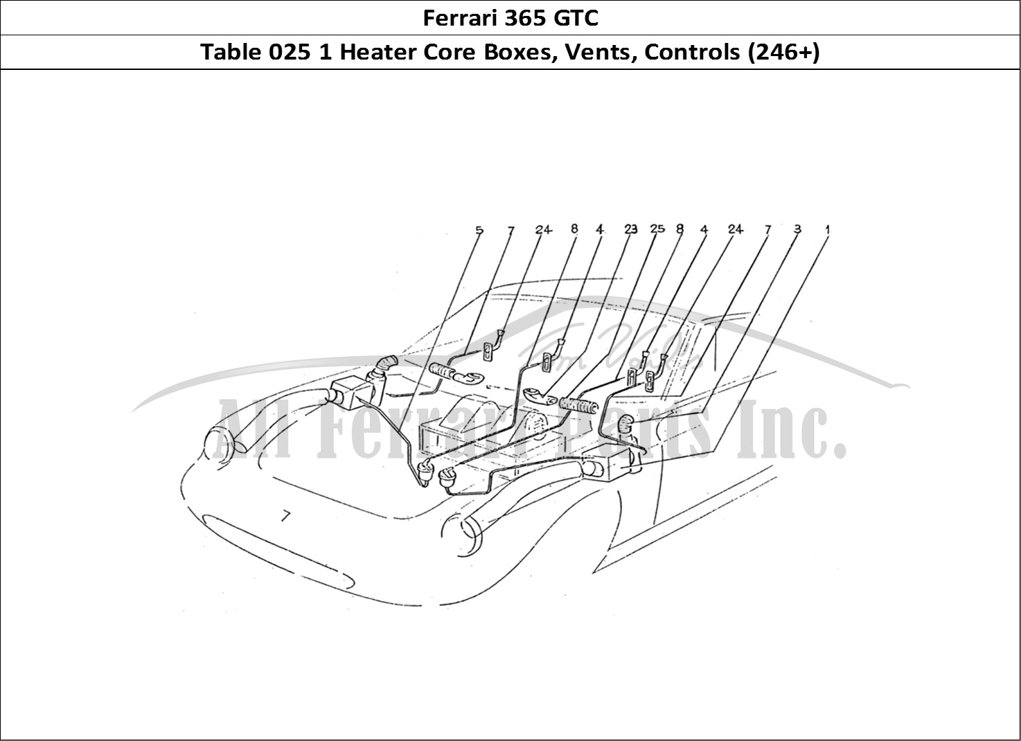 Ferrari Parts Ferrari 330 GTC (Coachwork) Page 025 Heating boxes (246+)