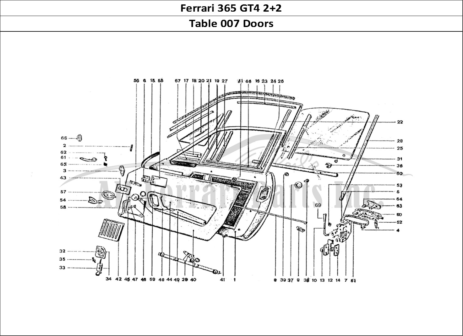 Ferrari Parts Ferrari 365 GT4 2+2 Coachwork Page 007 Doors & Inner fixings
