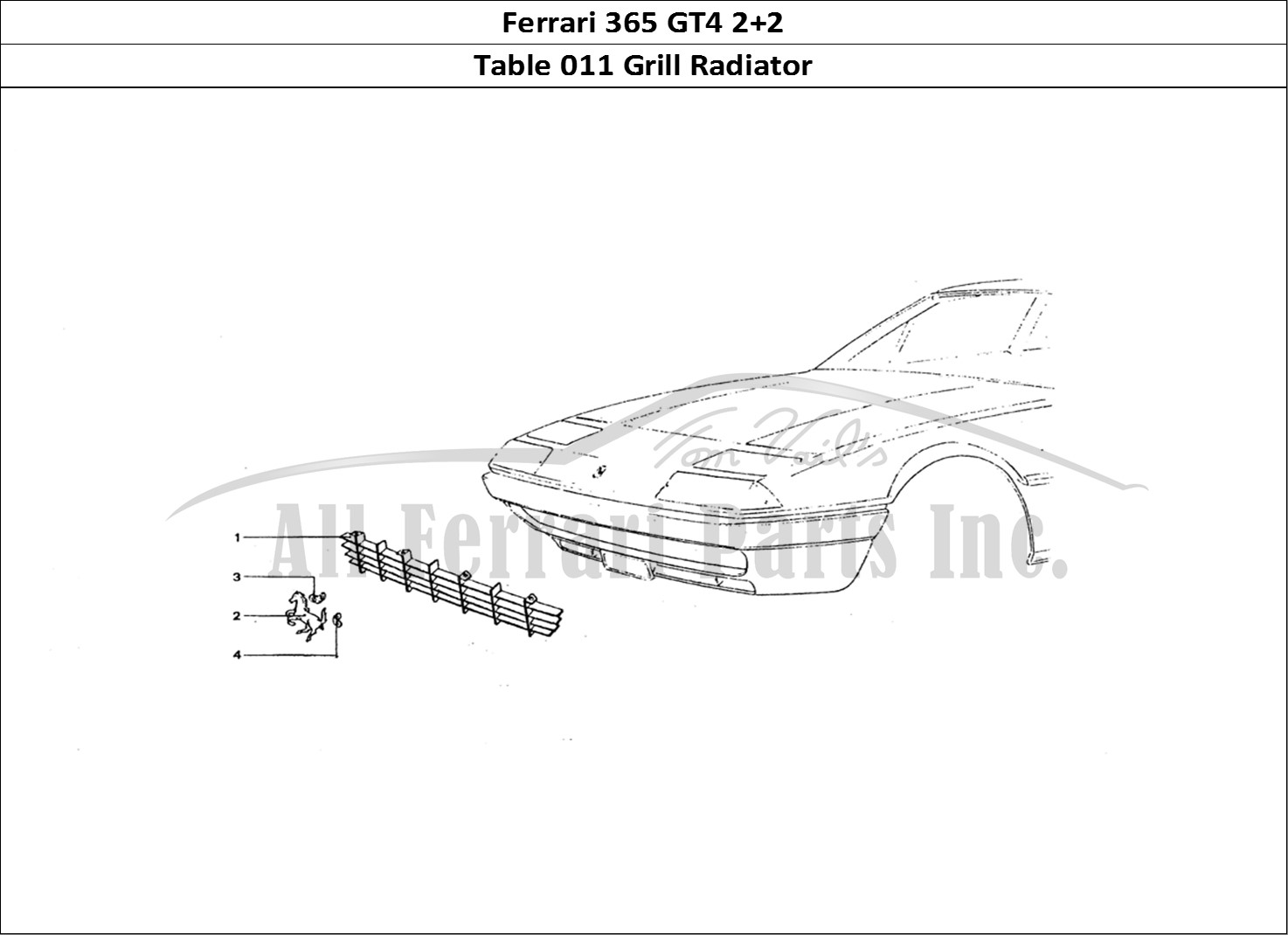 Ferrari Parts Ferrari 365 GT4 2+2 Coachwork Page 011 Front Grill