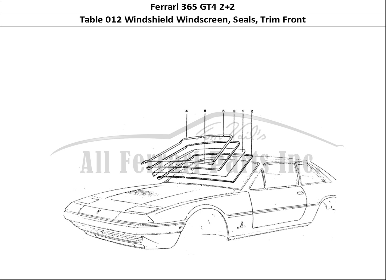 Ferrari Parts Ferrari 365 GT4 2+2 Coachwork Page 012 Front Screen & Trims