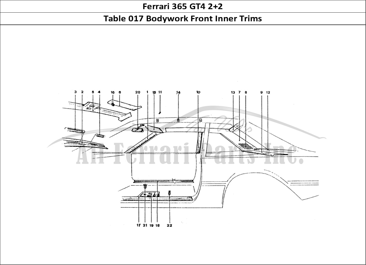 Ferrari Parts Ferrari 365 GT4 2+2 Coachwork Page 017 Inner trims & Sun Visors