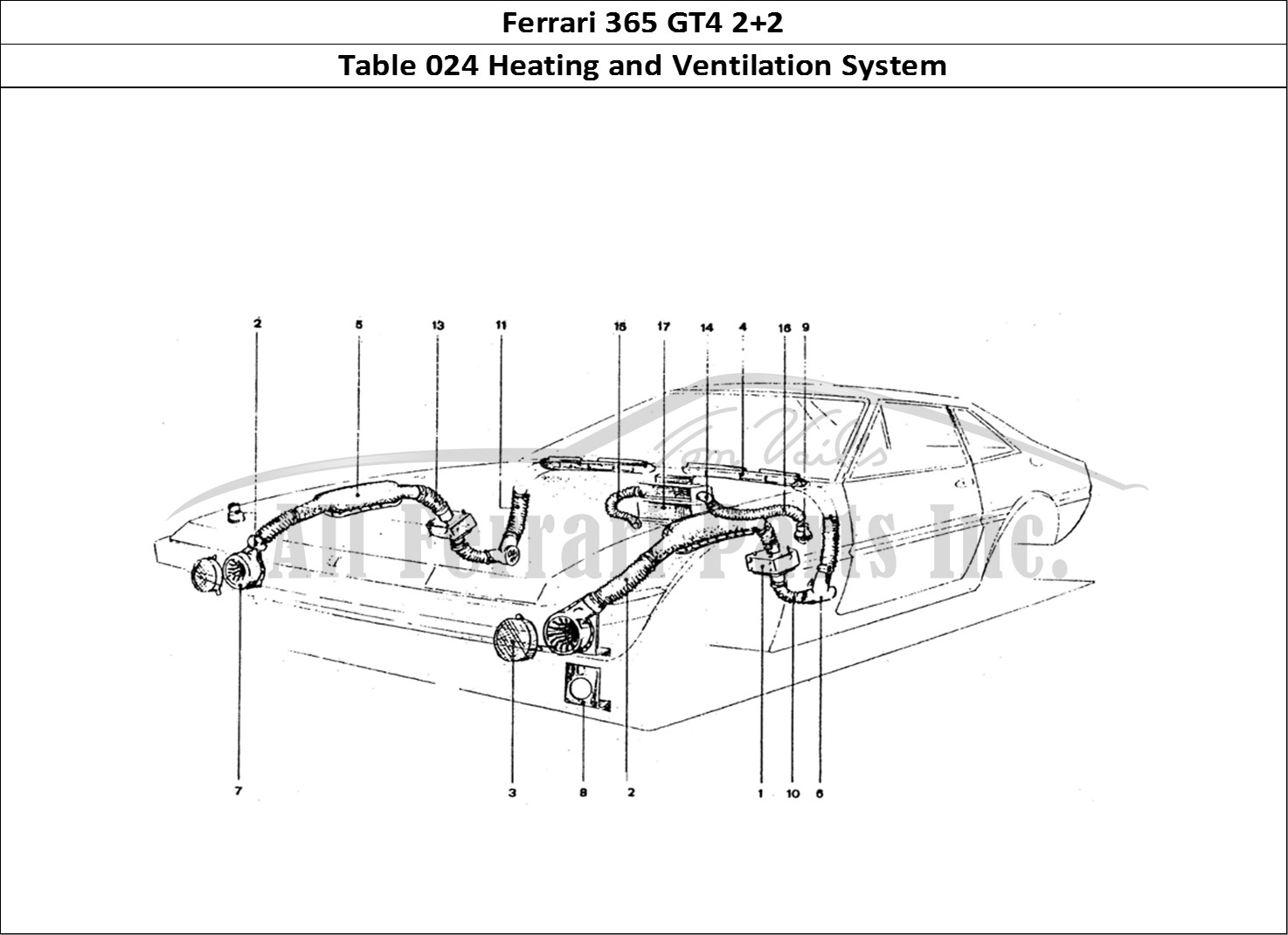 Ferrari Parts Ferrari 365 GT4 2+2 Coachwork Page 024 Heaters & Blowers