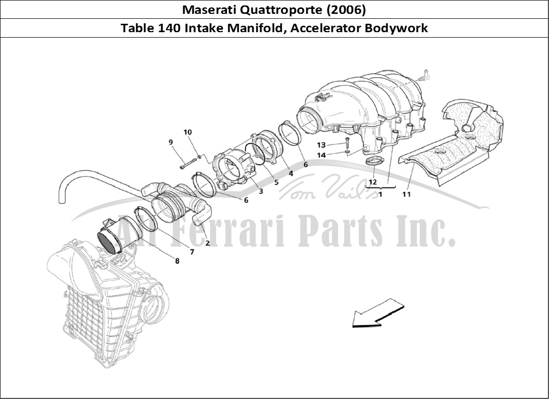 Ferrari Parts Maserati QTP. (2006) Page 140 Air Intake Manifold And T
