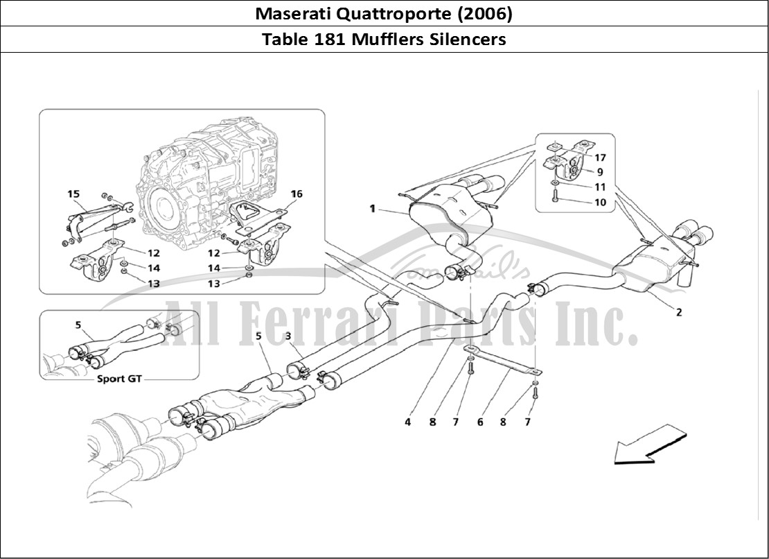 Ferrari Parts Maserati QTP. (2006) Page 181 Silencers