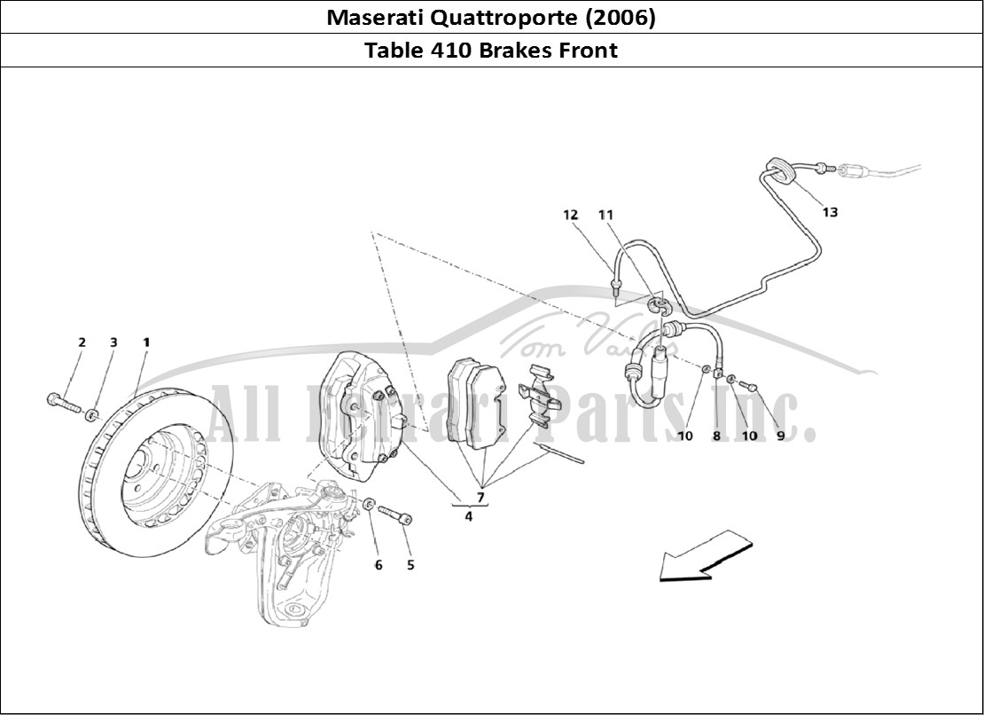 Ferrari Parts Maserati QTP. (2006) Page 410 Front Wheels Braking Part