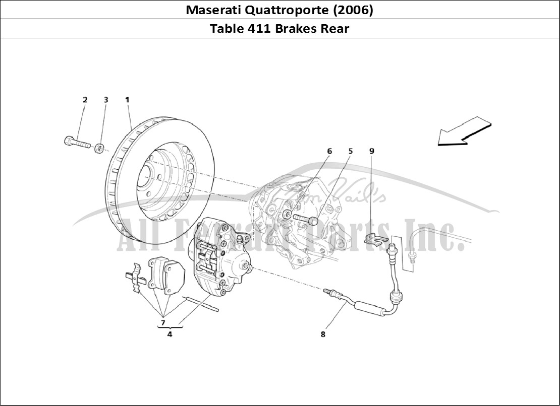 Ferrari Parts Maserati QTP. (2006) Page 411 Rear Wheels Braking Parts