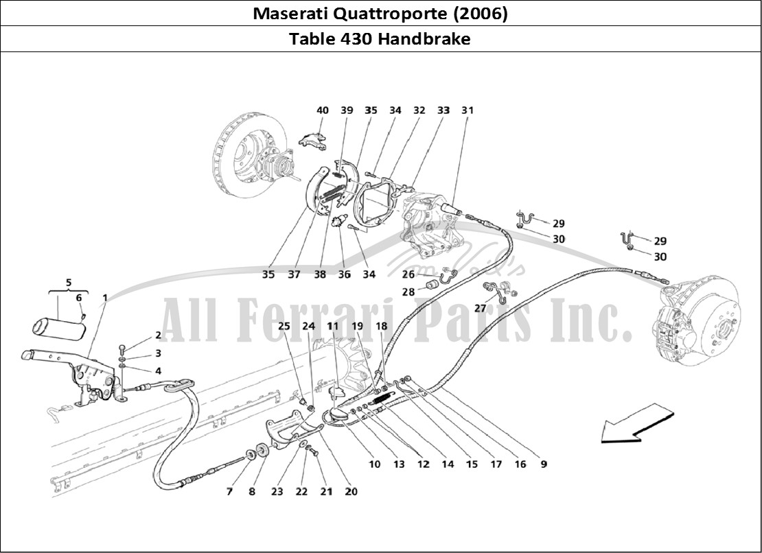 Ferrari Parts Maserati QTP. (2006) Page 430 Hand-Brake Control